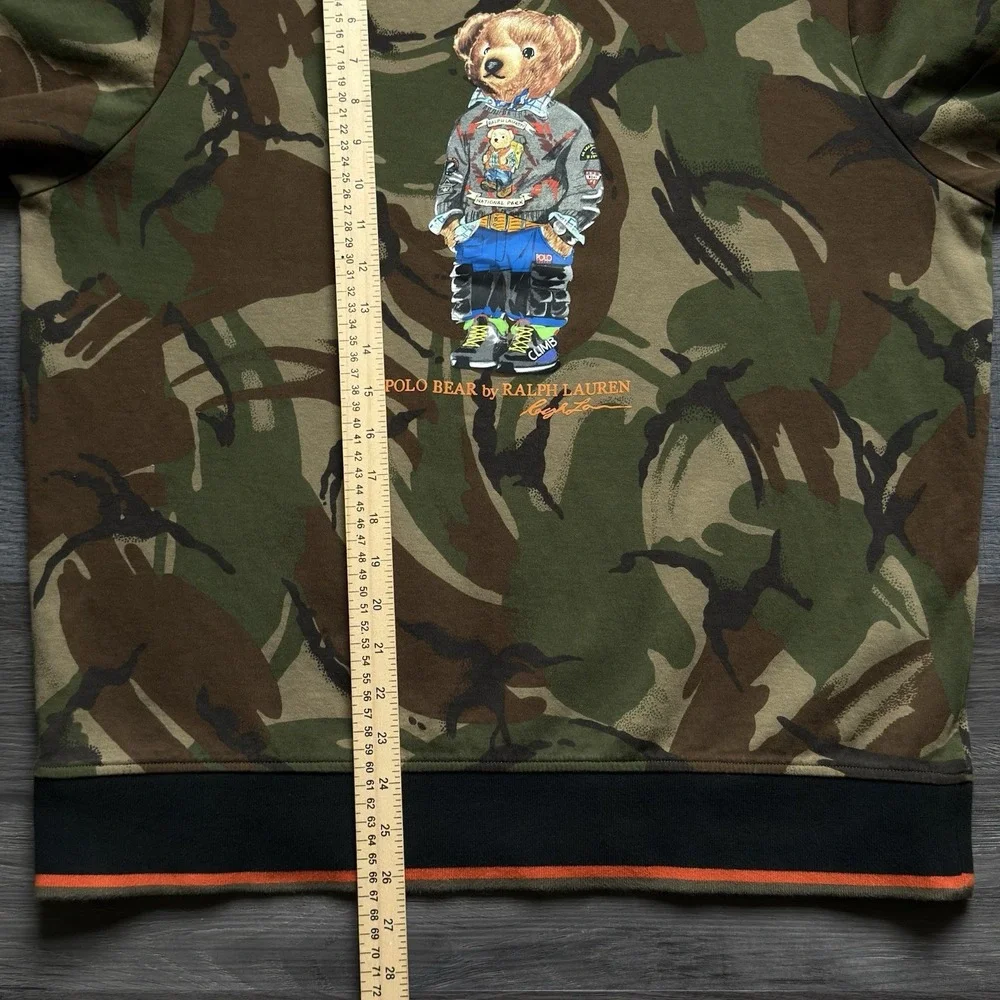 Ralph Lauren Country Camo Polo Bear Sweatshirt Mens L Sportsman National Park